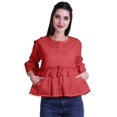 thumbnail image 1 of Moomaya Printed Cotton Summer Wear Top Flared Hem Boho Tops Casual Loose Blouses, 1 of 4