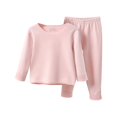 thumbnail image 1 of Ensemble de Détente pour Enfants, Haut à Manches Longues à Rayures à Col Rond et Pantalon à Taille Élastique, Taille Moyenne, Tenue d'Intérieur, 1 of 4
