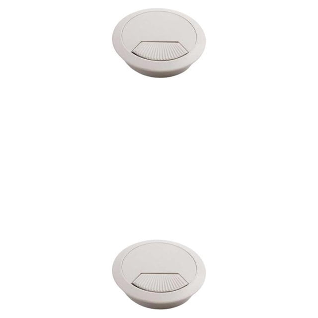 Baohd Desk Hole Cover Round Waterproof Detachable Insulative Round Anti-rust Adjustable Nonslip Desktop Cable Fixing Grommet 60mm Grey White 2Set