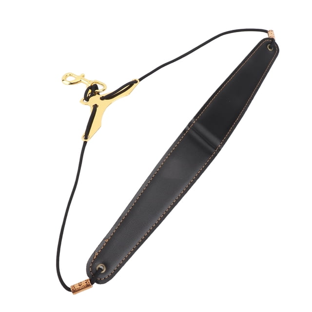 Sangle d'Épaule Réglable en Cuir Souple Rembourrée avec Crochet en Métal Accessoires pour Instrument de Musique Alto Tenor Baritone Soprano Saxophone
