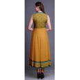 thumbnail image 4 of Bimba Honey Orange2 Damassé Imprimé Femme Designer Col Mandarin Robe Anarkali Ethnique Indienne Kurta Petit, 4 of 6