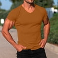 thumbnail image 1 of Styesk T Shirts for Man Fashionable Men's Solid Color Casual Tight Fitting V-neck Short Sleeved, 1 of 6