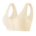 thumbnail image 1 of Yuzhih Womens Front Closure Everyday Bras Comfortable Wireless Bralettes V Neck Seamless Bra Wire Free Basic Bras, 1 of 5