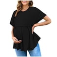 thumbnail image 2 of Weiqiqre Hauts de Printemps pour Femmes Chemises de Maternité Manches Courtes Col Rond Tuniques Hauts Décontractés Babydoll Blouses de Printemps Été Vêtements, 2 of 8