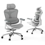 SIHOO Bureau ergonomique Président Doro C300 chaise de bureau d'ordinateur Chaise en mesh haut dos avec 3D Accoudoirs de liaison & 4-Position dossier réglable pour Wide Seat pour grand et Tall-300lbs-White
