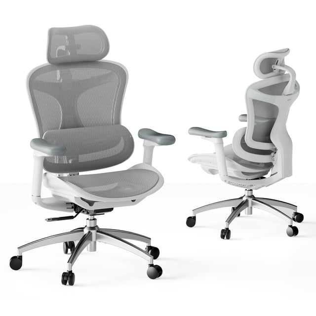 SIHOO Bureau ergonomique Président Doro C300 chaise de bureau d'ordinateur Chaise en mesh haut dos avec 3D Accoudoirs de liaison & 4-Position dossier réglable pour Wide Seat pour grand et Tall-300lbs-White