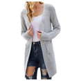 thumbnail image 1 of Pompotops Mode Femmes Décontracté Manches Longues Long Manteau Chandail Cardigan Blouse Hauts Liquidation, 1 of 7