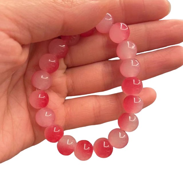 LYMAYTER Women Bracelet Beads Bracelet - Contrast Color, Elastic Rope, Faux Crystal