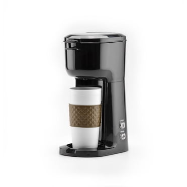 Cafetière à portion individuelle Mainstays, noire, double infusion, compatible café moulu ou K-Cup*