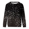 thumbnail image 3 of AherBiu Chandails à Col Rond pour Femmes Manches Longues Imprimé Brillant Printemps Décontracté Ample Chandail Pailleté Hauts, 3 of 4