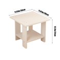 thumbnail image 4 of Wzzjkit Table de Chevet, Table de Nuit pour Chambre, Table d'Appoint à 2 Niveaux Table Basse pour Rangement et Organisation à la Maison Dortoir, 4 of 7