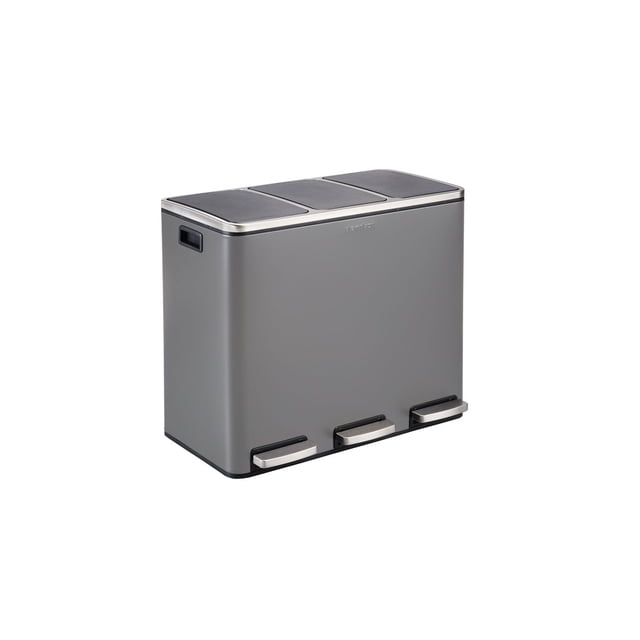 The Step N' Sort 3 x 18L, Triple Compartment Trash and Recycling Bin