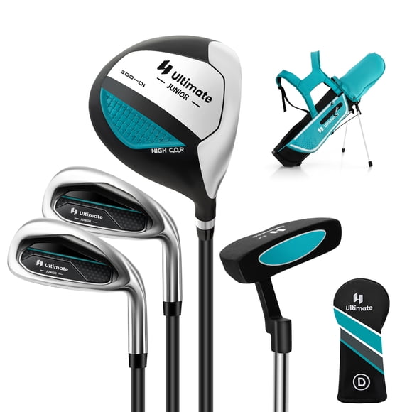 Ultimate Kids Golf Practice Set Junior Complete Golf Club Set for Kids Age 8-10 Years Old Blue