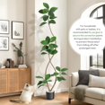 thumbnail image 3 of 6.9ft Artificial Rubber Tree with Off White Sphere Resin Planter & Stone,Indoor Artificial Tree Tall Plant Fake Tree,Faux Fiddle Leaf Fig Tree for Home Decor, 3 of 7