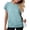 Light Blue, variant on Lmnyox Short Sleeve Sweatshirts Women Summer Lightweight Crew Neck Shirts Trendy Basic Plain Pullover Tops with Pocket