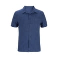 thumbnail image 4 of Chemises pour Hommes, Chemise Décontractée pour Hommes à Col en V, Manches, Chandail Respirant, Blouse, Hauts, 4 of 5