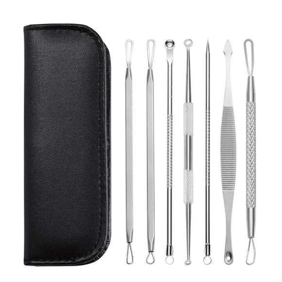 Riforla Blackhead Remover Pimple Tool Comedone Zit Extractor Kit for Nose Facial Pore Extraction Popping Needle Other Black