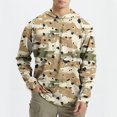 thumbnail image 2 of DDAPJ pyju Men's Sun Protection Hoodie Shirts Camo Hooded T-shirt UPF 50+ Long Sleeve Rash Guard Performance Athletic Running Hiking Shirts Limited Time Deals Khaki XXL, 2 of 5