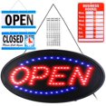 thumbnail image 1 of LED Open Signs for Business  1.23lbs Business Neon Open Sign Advertisement Board with Steady Flashing Modes Business Hours and Open Closed Sign  18.7x9.45in, 1 of 9