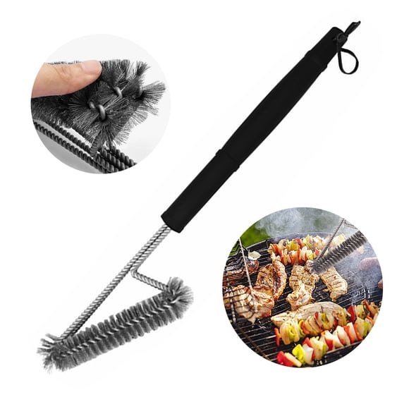 Black Rock Grill Heavy Duty BBQ Grill Brush & Scraper – Stainless Steel 18" Grill Cleaner For Infrared And Stone Hot Rocks – Marinating Oil Bru