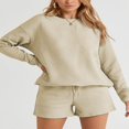 thumbnail image 2 of Ensemble de Sweat-Shirt et Shorts Assortis pour Pyjamas pour Femmes, 2 of 9