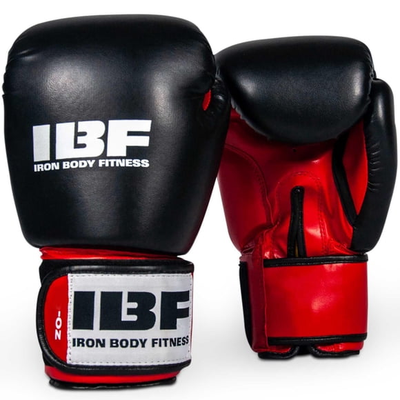 Iron Body Fitness Gants de Boxe Sport Series, 12 oz, Gants d’Entraînement en Cuir Synthétique avec Mousse Absorbant les Chocs
