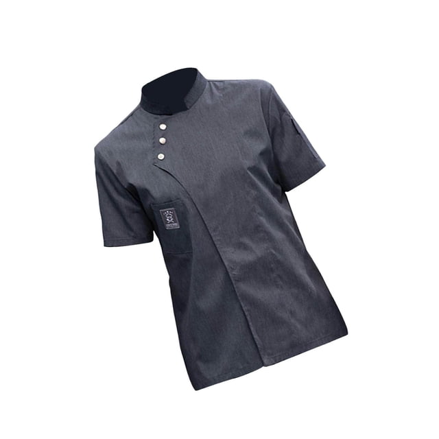 Chef Jacket Short Sleeve Cooking Clothes Simple Chef Chef Jacket Coat for Restaurant Gray XL