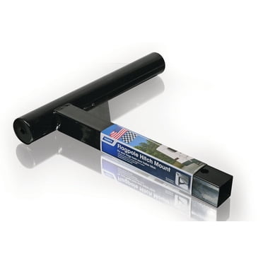 Camco 51611 Flagpole Mount  2 Inch Receiver Hitch Mount; For Flag Poles Up To 2-11/32 Inch Diameter; Holds Single Flag; Black; Powder Coated Steel