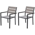 thumbnail image 4 of CorLiving Gallant Aluminum and Poly-Wood Slatted Outdoor Dining Chairs, Charcoal Grey (Set of 2), 4 of 5