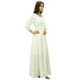 thumbnail image 3 of Bimba Robe Maxi d'Été en Coton à Manches 3/4 pour Femme, Taille à Cordon, 3 of 8