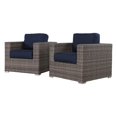 thumbnail image 2 of Living Source International Club Patio Chair with Cushions in Navy Blue/Gray, 2 of 4