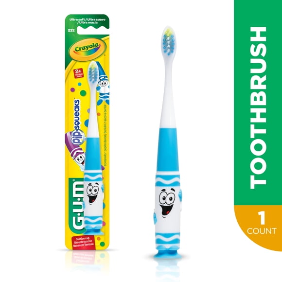 GUM® Crayola™ Pip-Squeaks™ Kids' Toothbrush, Soft Bristles, Ages 3+, 1 Count