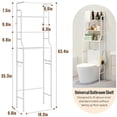 thumbnail image 4 of SUSUZI Over The Toilet Storage Shelf 3-Tier Bathroom Organizer Rack, White, 4 of 8