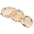 thumbnail image 4 of Tambourine Drum, Cowhide Wood Handheld Tambourine, Lightweight Single Row 3Pcs For Percussion Music, 4 of 8