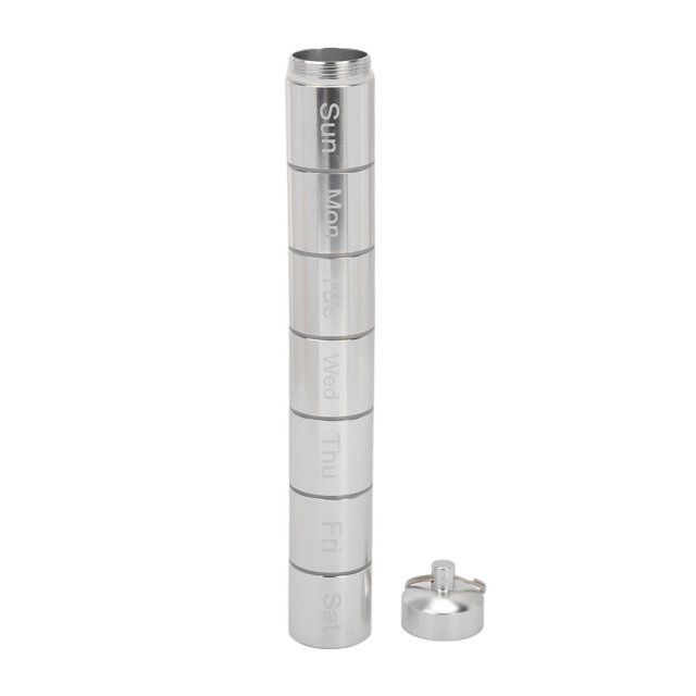 Metal Small Medicine Box, Sealing Weekly Emergency Keychain Pill Holder For Outdoors Silver,Black