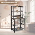 thumbnail image 3 of Costway Armoire de Bar à Vin avec Étagères de Rangement à 4 Niveaux Porte-Verres Supports pour Bouteilles Industriel, 3 of 9