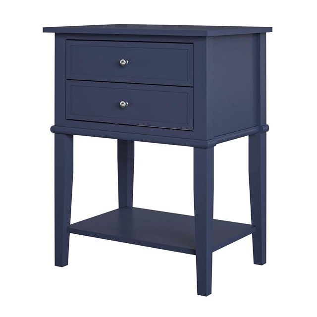 Ameriwood Home Table d'Appoint Franklin avec 2 Tiroirs en Bleu Marine