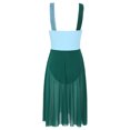 thumbnail image 2 of RUNQHUI Robe Justaucorps Sans Manches en Maille à Blocs de Couleur pour Danse Lyrique Contemporaine Moderne pour Femmes Vert P, 2 of 6