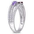 thumbnail image 3 of Miabella 3/4 Carat T.G.W. Multi-Gemstone Sterling Silver Triple Row Ring, 3 of 4