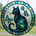 thumbnail image 1 of Fridja Christmas Decorations Clearance Cats Stained Glass Window Hanging, 1 of 1