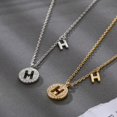 thumbnail image 2 of Pendentif Rond Initiale Couleur Argent pour Femmes A-Z Zircon Pendentif Nom Collier Bijou Cadeau, 2 of 5
