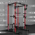 thumbnail image 4 of Eonfit E3 Smith Machine with 3D Rotating Arm for Home Gym Equipment, Multi-Function Power Cage Squat Rack with Cable Crossover LAT Pulldown Pulley System All in One (E3 RED PRO), 4 of 13