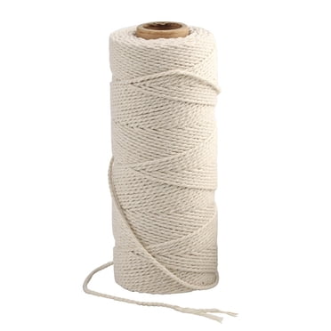 Ficelle de Coton 200 m 2 mm pour Artisanat de Cuisine Cuisine Viande Dinde Saucisse Rôtissage Emballage Cadeau Jardinage Crochet Tricot