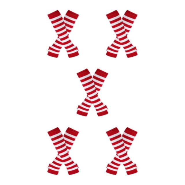 ZheElen Easy To Wear Over Knee Socks Highly Elastic And Durable Soft And Breathable Wide Application Polyester Easy To Match Red and white 5Set