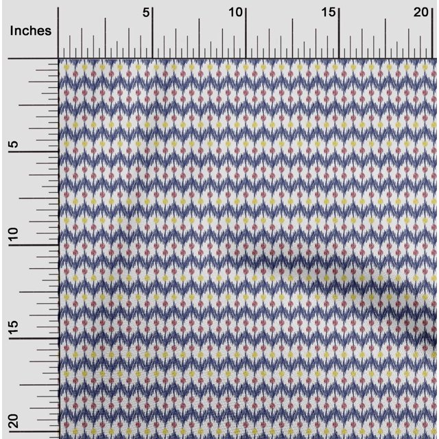 oneOone Cotton Poplin Fabric Chevron Ikat Print Fabric By Yard 56 Inch Wide