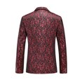 thumbnail image 3 of TIMIFIS Complets Rouges pour Hommes Mode Danse Bal Performance Blazer Or Chaud Brillant Veste de Complet à Boutons avec Poche, 3 of 3