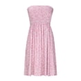 thumbnail image 4 of Pompotops Robe Sans Bretelles à Bande Élastique Style Bohème pour Femme Robes Robe Sans Manches à Imprimé Floral, 4 of 8