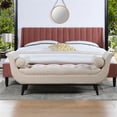 thumbnail image 2 of Alma Tufted Flared Arm Entryway Bench Cream Polyester, 2 of 11