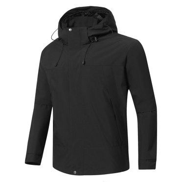 Pisexur Veste Coupe-Vent Homme Agencement de Couleurs Résistance à l'Eau Cordon Poches à Capuche Veste d'Extérieur Manteau Veste de Randonnée Homme Imperméable Manteau pour Homme