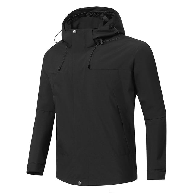 Pisexur Veste Coupe-Vent Homme Agencement de Couleurs Résistance à l'Eau Cordon Poches à Capuche Veste d'Extérieur Manteau Veste de Randonnée Homme Imperméable Manteau pour Homme